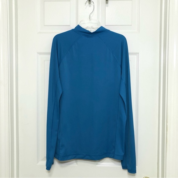 Lands' End Stretchy Mock Neckline Long Sleeve Blue Top L - Picture 11 of 12